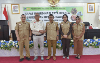 Gubernur Sulteng Rusdy Mastura, dalam pembukaan acara Rapat Koordinasi (Rakor) Tata Kelola Perkebunan Kepala Sawit di Sulteng (04/06)