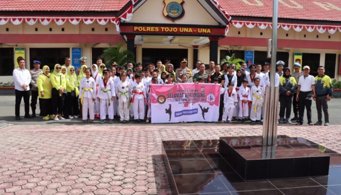 Kapolres Tojo Una-una Lepas 43 Atlet Taekwondo Menuju Turnamen Nasional di Palu
