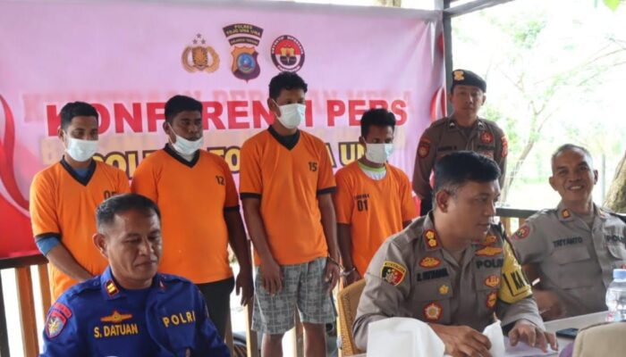 Lima Pelaku Pemburu Ikan Hiu Diamankan Satpolairud  di Perairan Tojo Una-Una