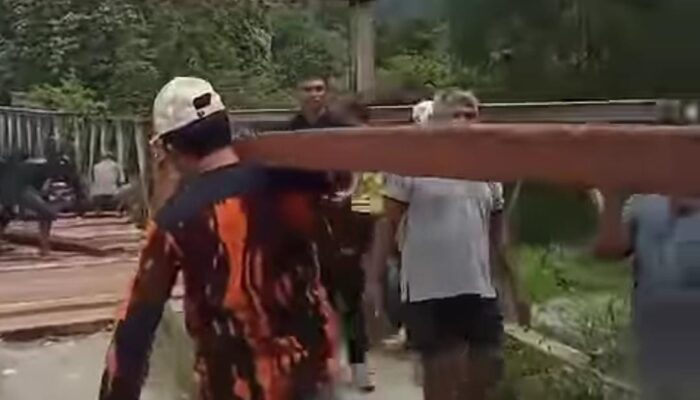 Sebelum Resmi Dilantik Bupati, Ilham Lawidu Tunjukkan Aksi Nyata Perbaiki Jembatan Popanga